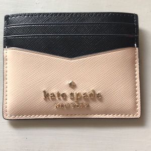 Kate spade beige and black card holder